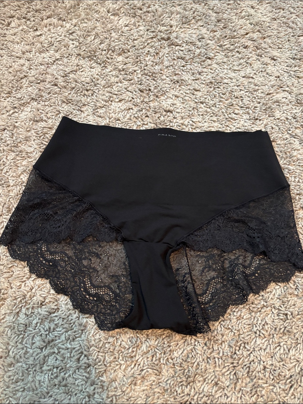 SPANX High-Waist Lace-Trim Panties in Black and Nude - Picture 5 of 7